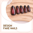 Acrylic Press-On Nail Set Ombre Gold Accents Self-Adhesive