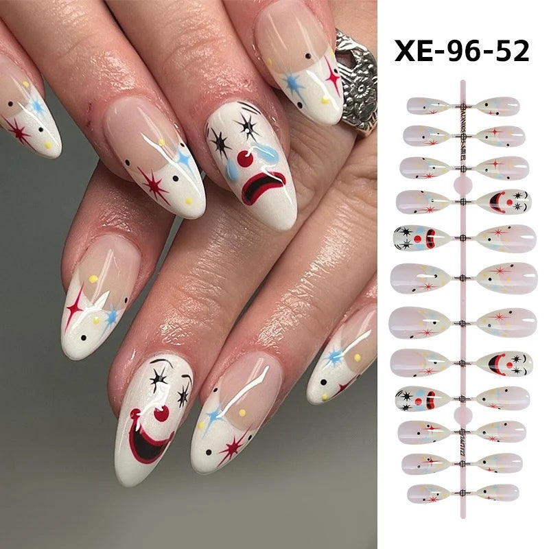 Acrylic Press-On Nail Set Self-Adhesive 24 Pieces