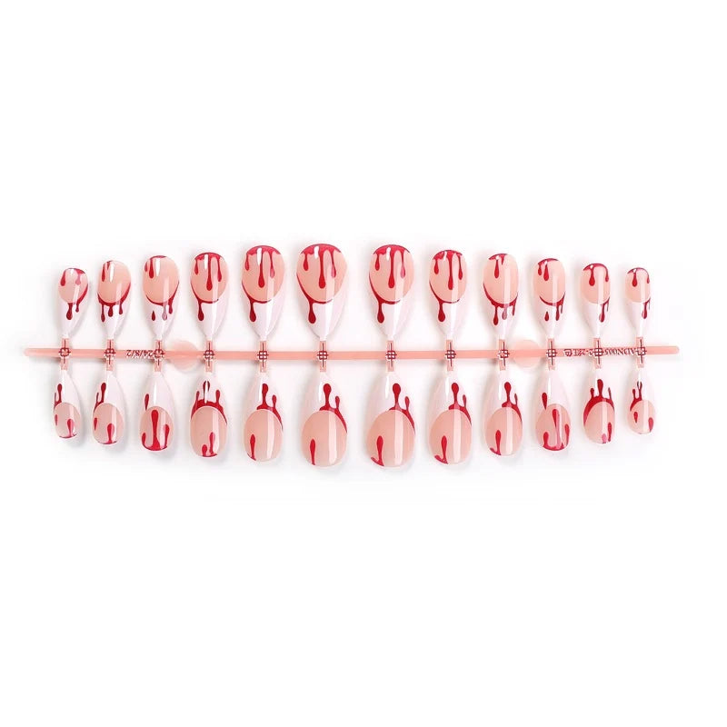 Acrylic Press-On Nail Set Self-Adhesive 24 Pieces