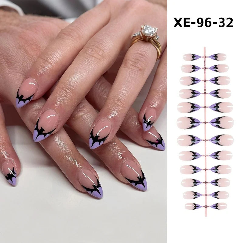 Acrylic Press-On Nail Set Self-Adhesive 24 Pieces