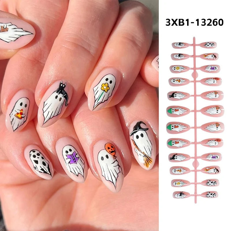 Acrylic Press-On Nail Set Self-Adhesive 24 Pieces