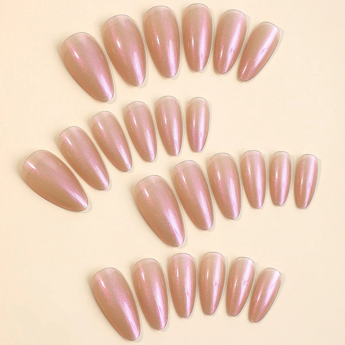 Acrylic Press-On Nail Set Shimmering Finish & Versatile Shapes
