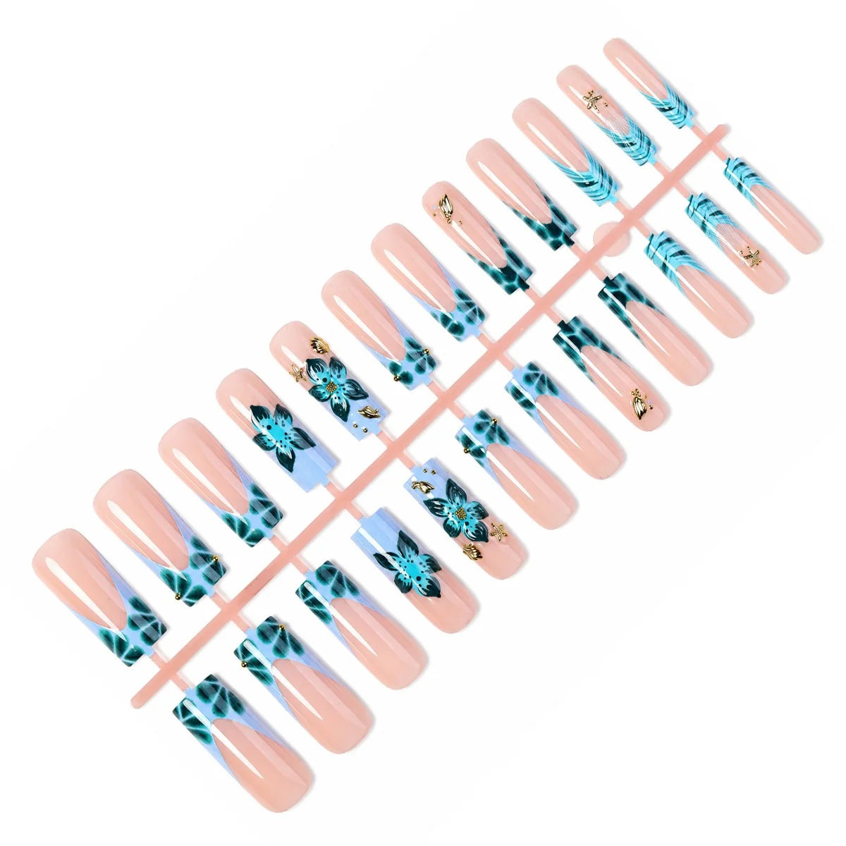 Acrylic Press-On Nails 3D Floral & Glitter Kit