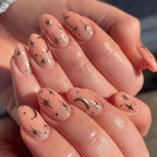 Acrylic Press-On Nails Celestial Stars & Moon Jelly Gel