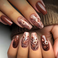 Acrylic Press-On Nails Floral Long-Lasting
