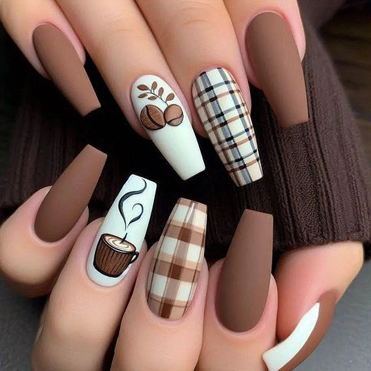 Acrylic Press-On Nails Floral Long-Lasting