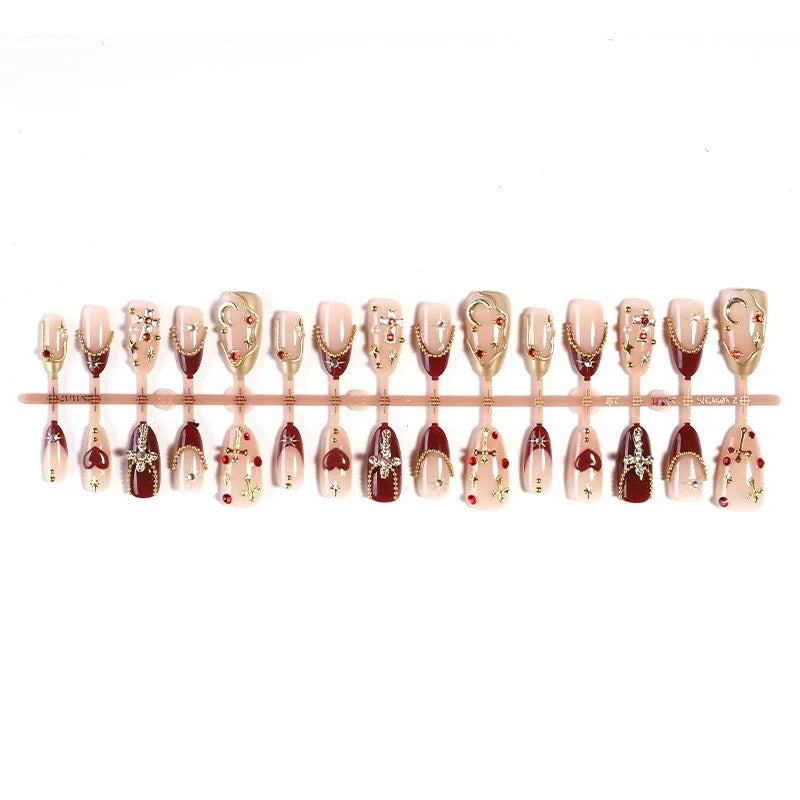 Acrylic Press-On Nails Sparkle Embellishments & Comfortable Fit