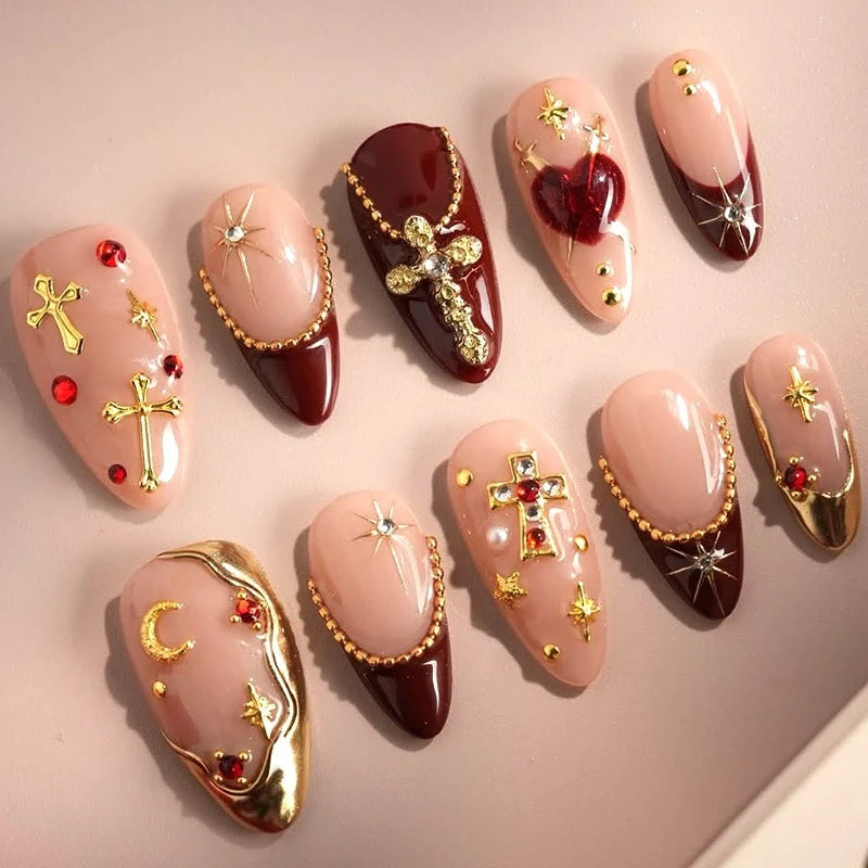 Acrylic Press-On Nails Sparkle Embellishments & Comfortable Fit