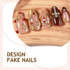 Acrylic Press-On Nails Sparkle Embellishments & Comfortable Fit