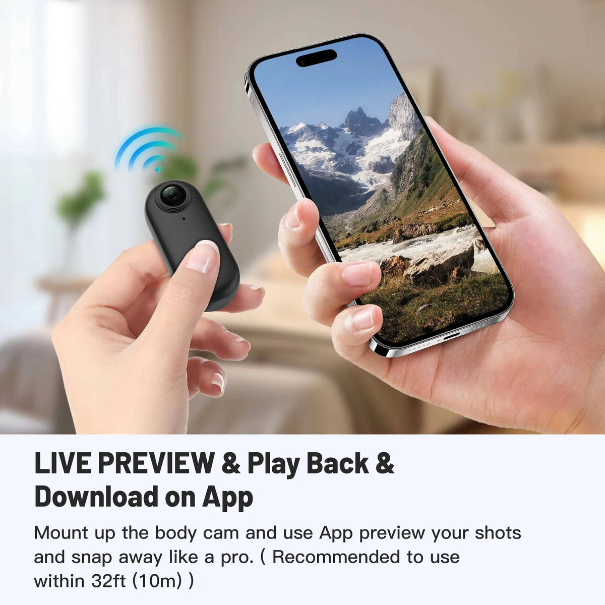 Action Camera 4K Waterproof Magnetic Rotating Clip