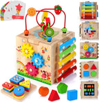 Activity Cube Natural Rubberwood 8-in-1