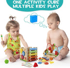 Activity Cube Natural Rubberwood 8-in-1