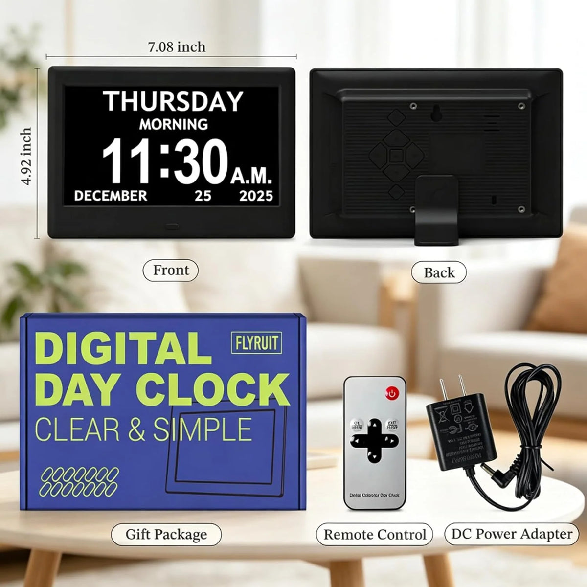 Activity Reminder Clock Large Icon Display & Automatic Time Recovery