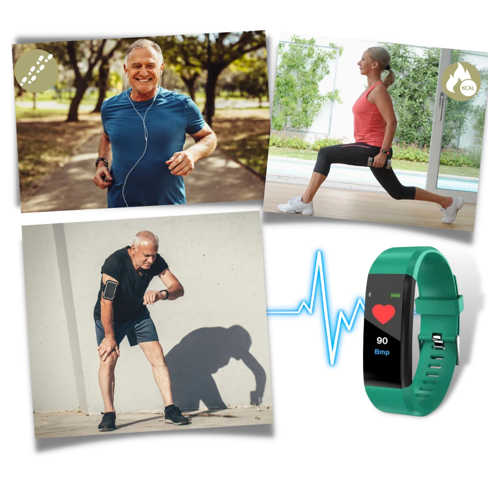 Activity Watch Heart Rate & Step Tracking Easy-Read Display