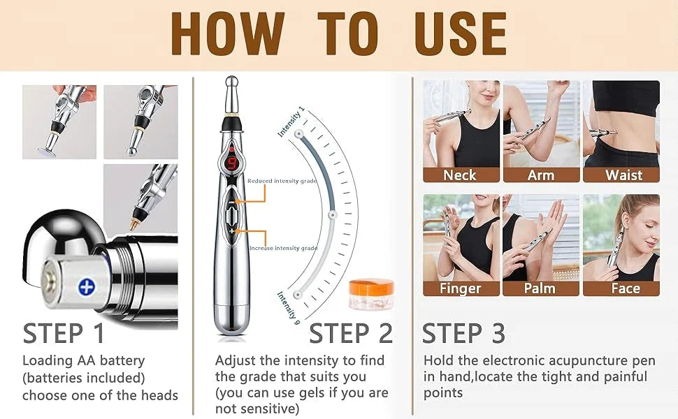 Acupuncture Pen Needle-Free Portable For Face & Body