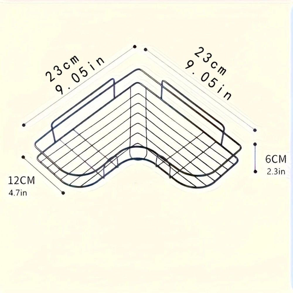 Adhesive Mount & Anti-Rust Iron Corner Shower Caddy