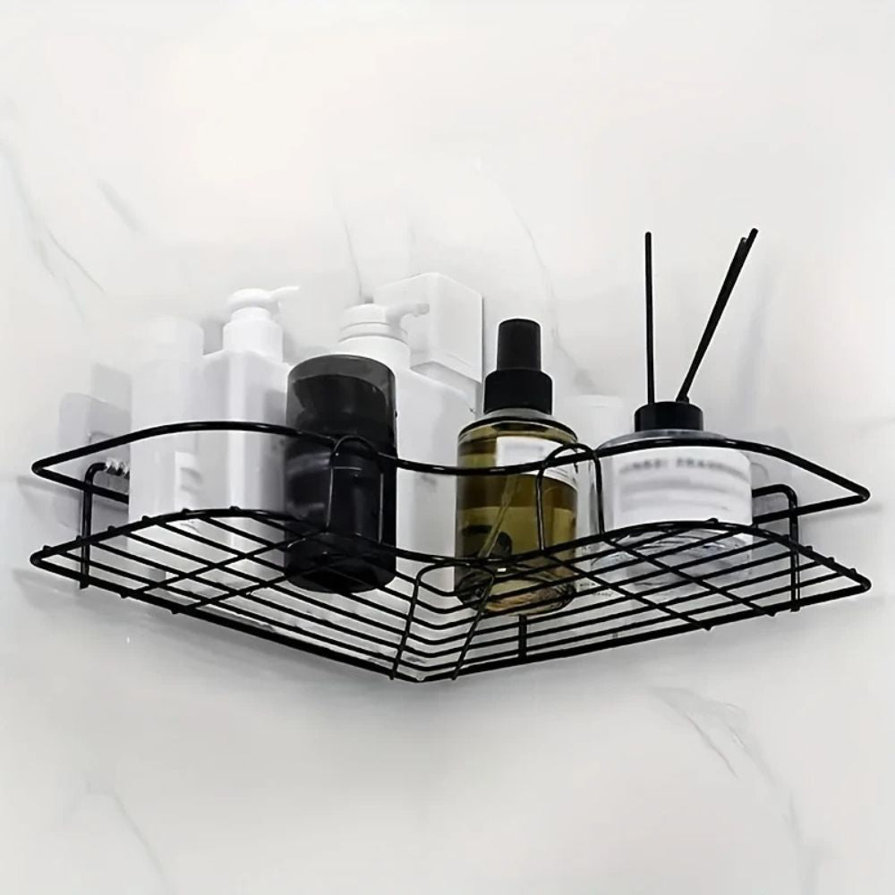 Adhesive Mount & Anti-Rust Iron Corner Shower Caddy