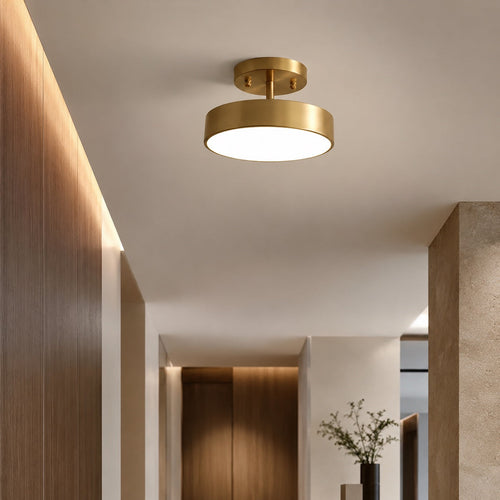Adjustable 3-Color LED Flush Mount Ceiling Light (Copper Finish)