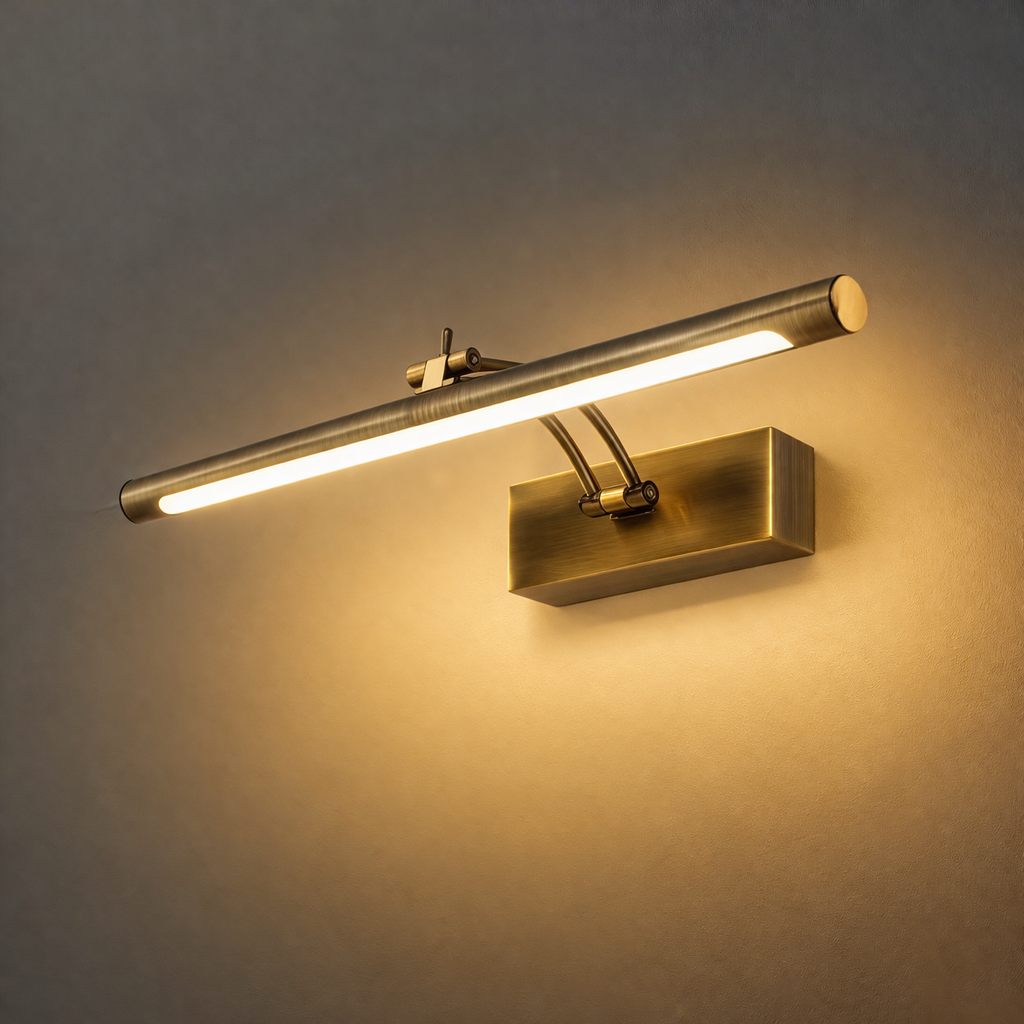 Adjustable Antique Brass Tri-Color LED Picture Light (Hardwired)