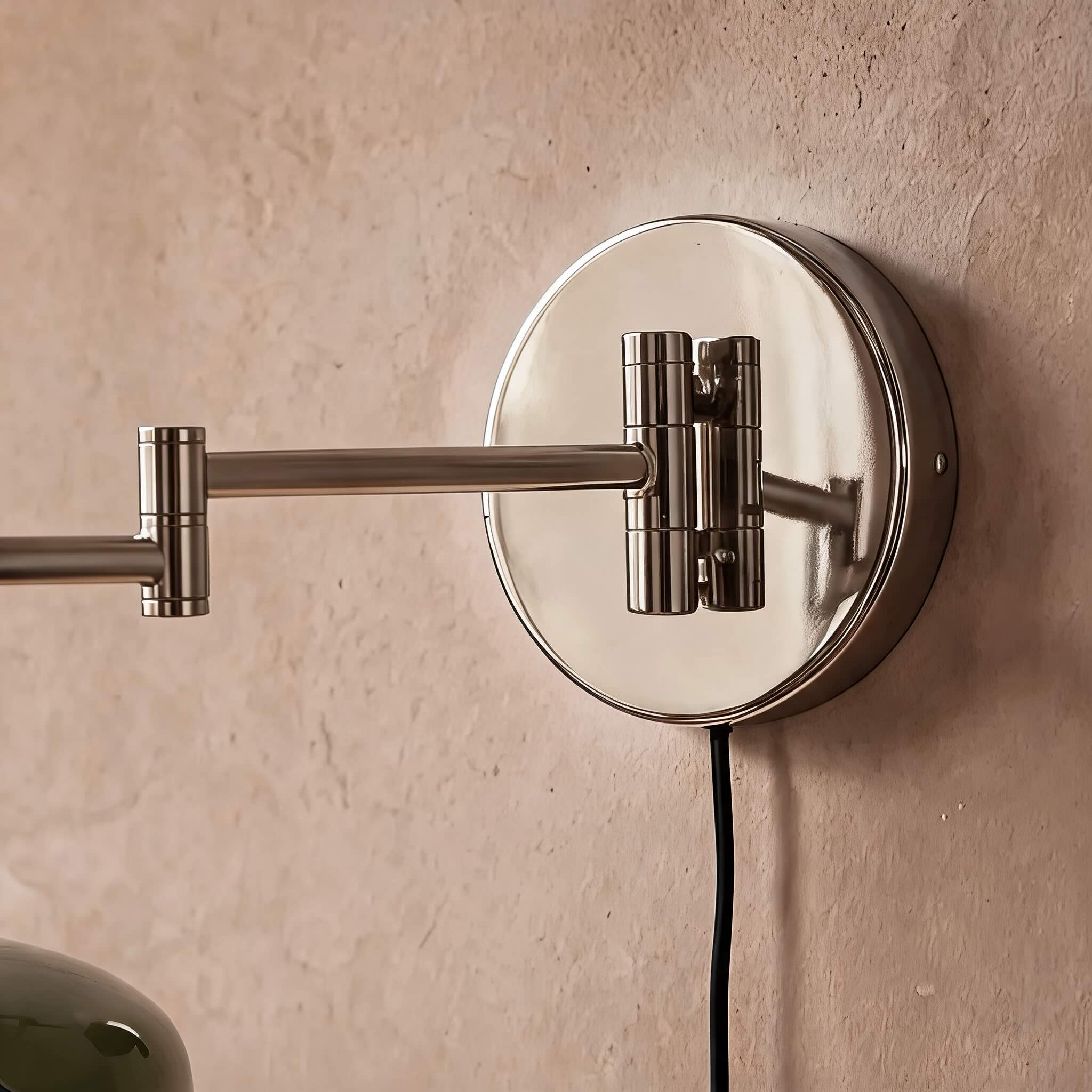 Adjustable Arm Metal Shade Wall Sconce (Plug-In)