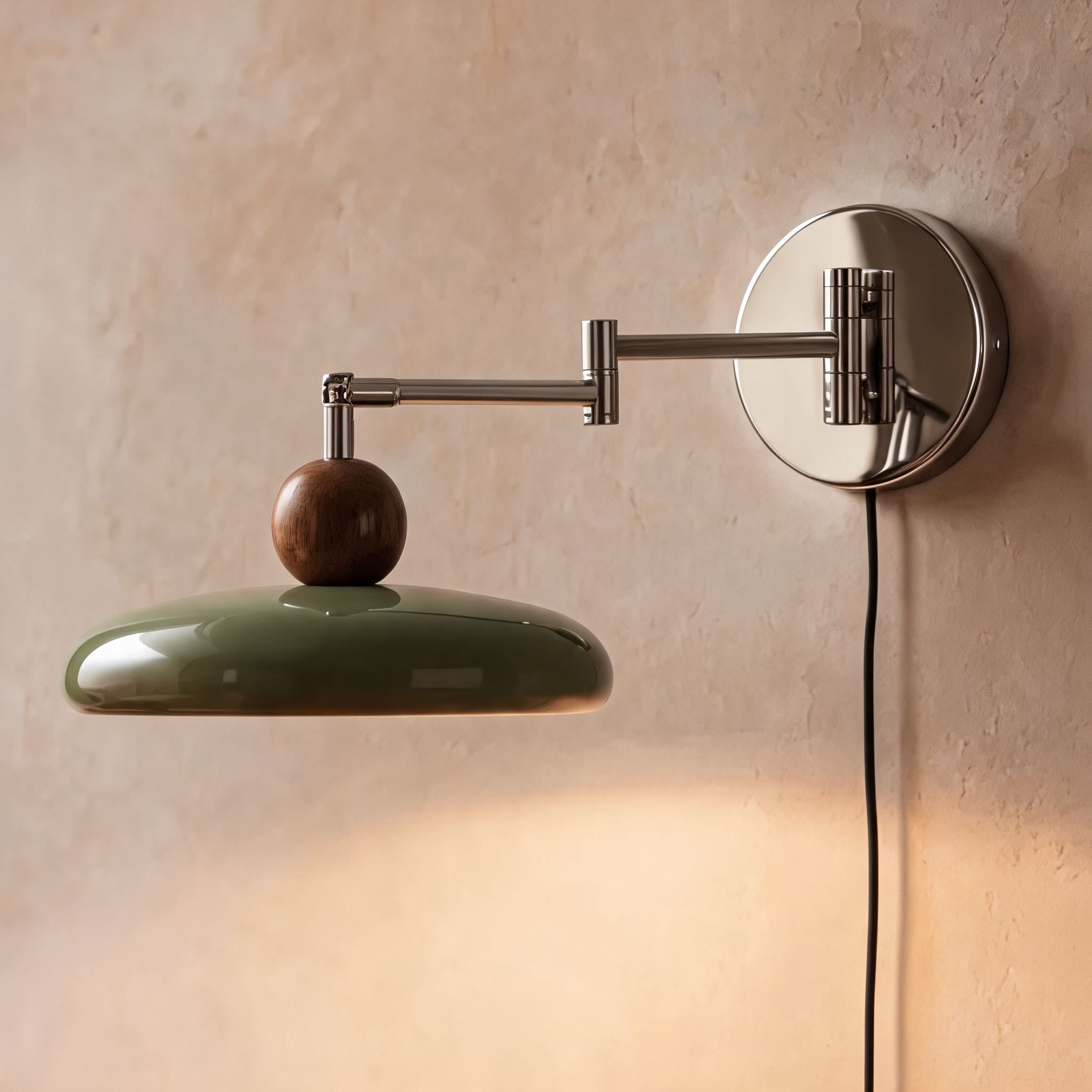 Adjustable Arm Metal Shade Wall Sconce (Plug-In)