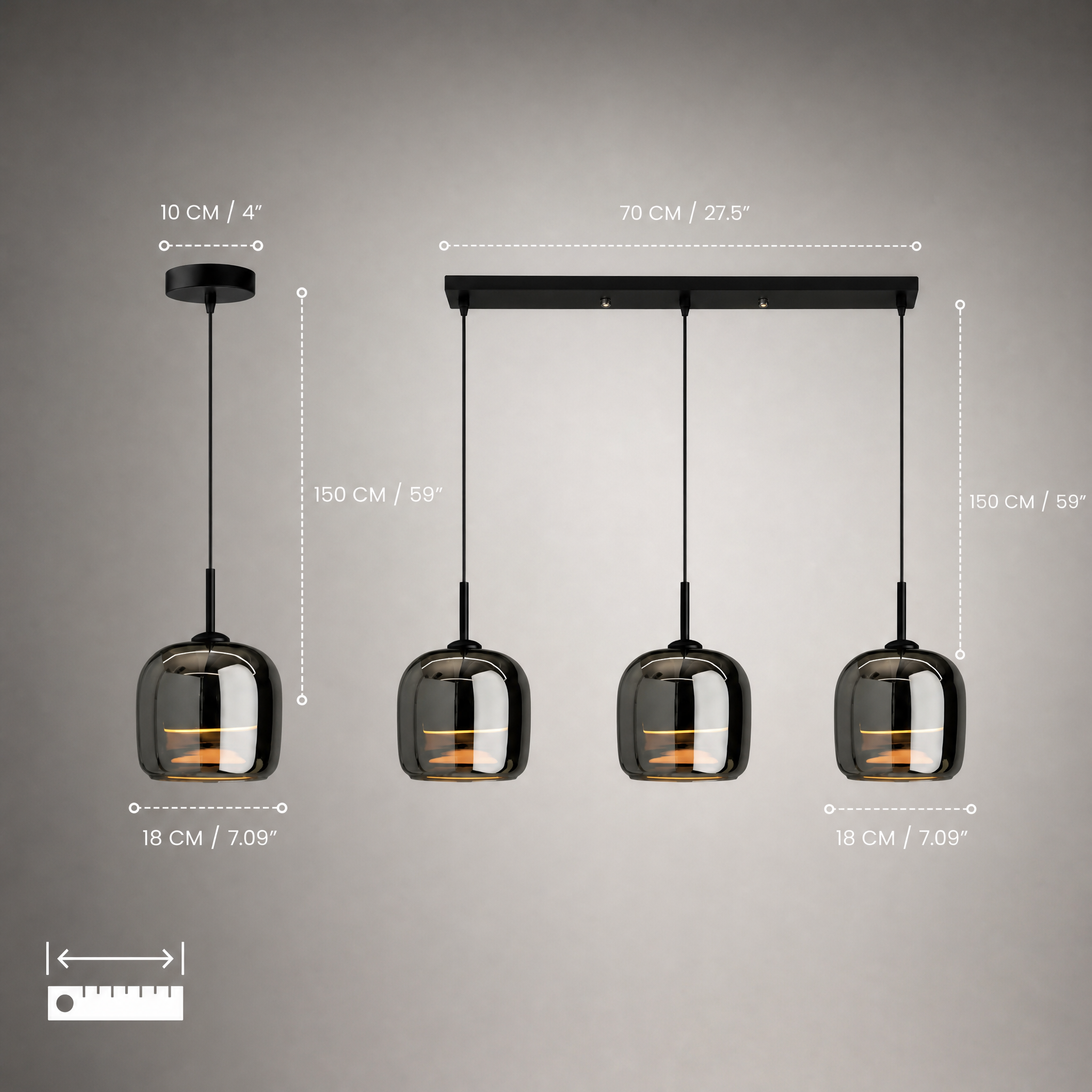 Adjustable Color Dimmable LED Pendant Light