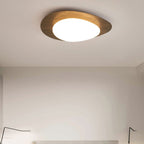 Adjustable Color Temperature Wood Grain Flush Mount Ceiling Light