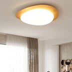 Adjustable Color Temperature Wood Grain Flush Mount Ceiling Light