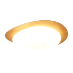 Adjustable Color Temperature Wood Grain Flush Mount Ceiling Light