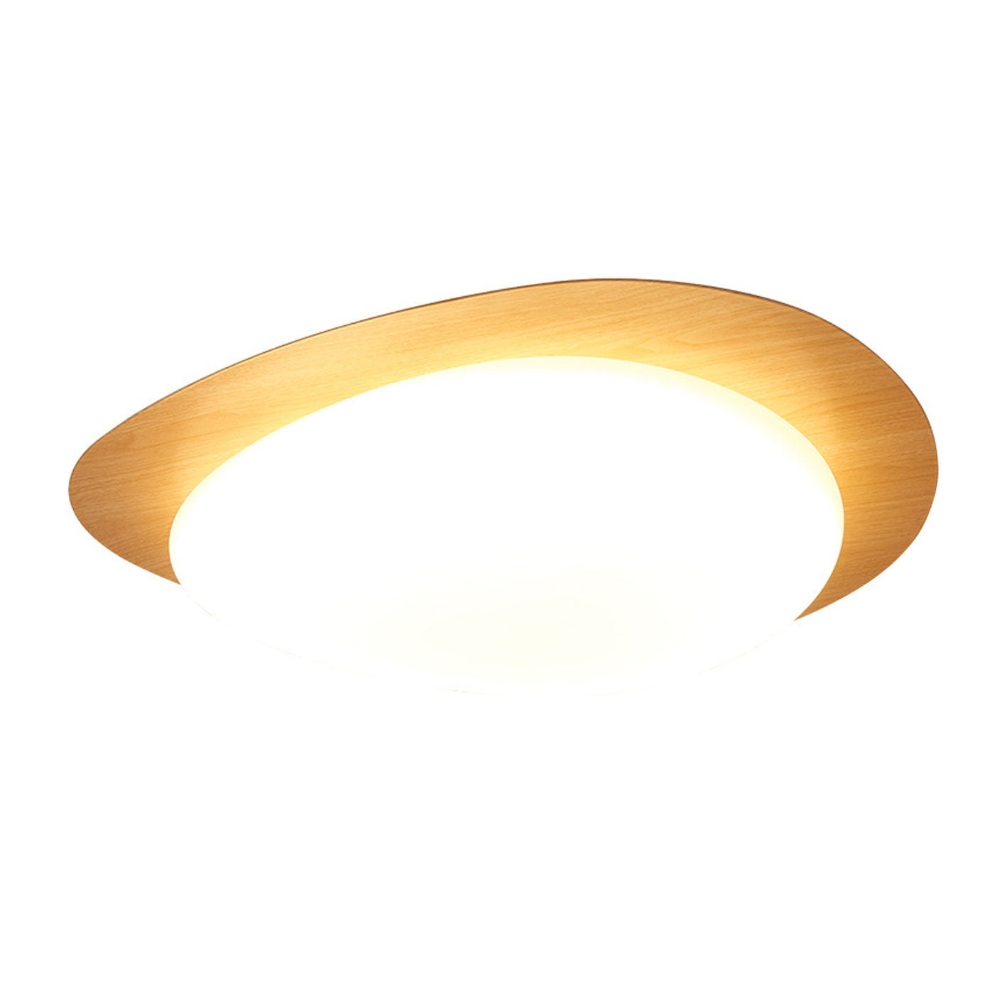 Adjustable Color Temperature Wood Grain Flush Mount Ceiling Light