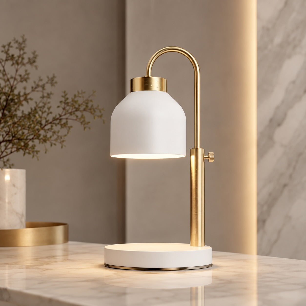 Adjustable & Dimmable Metal Candle Warmer Lamp (Auto Shut-Off Timer)