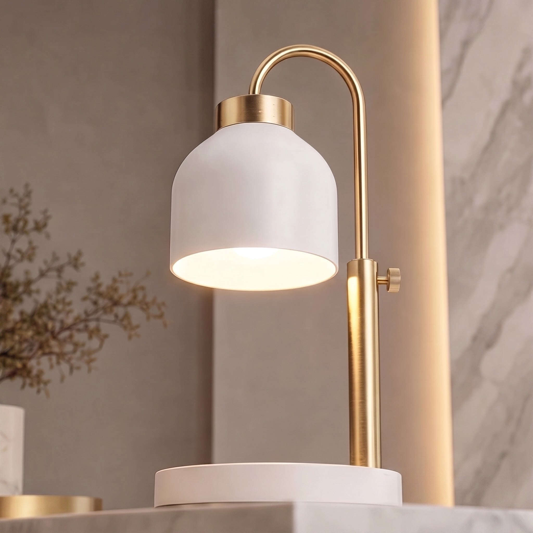 Adjustable & Dimmable Metal Candle Warmer Lamp (Auto Shut-Off Timer)