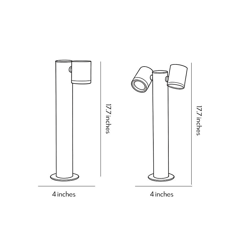 Adjustable Dual-Head Die-Cast Aluminum Bollard Light