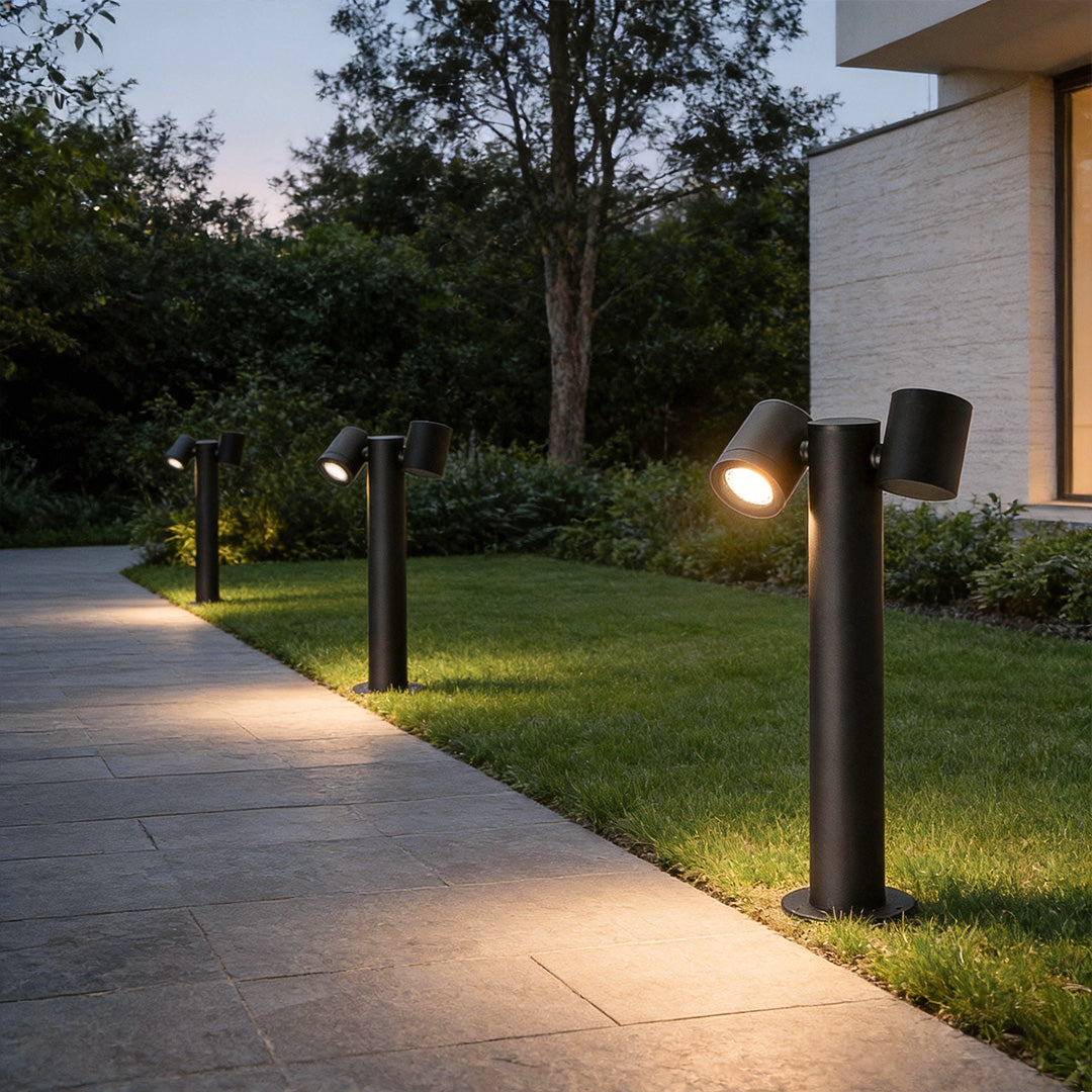 Adjustable Dual-Head Die-Cast Aluminum Bollard Light
