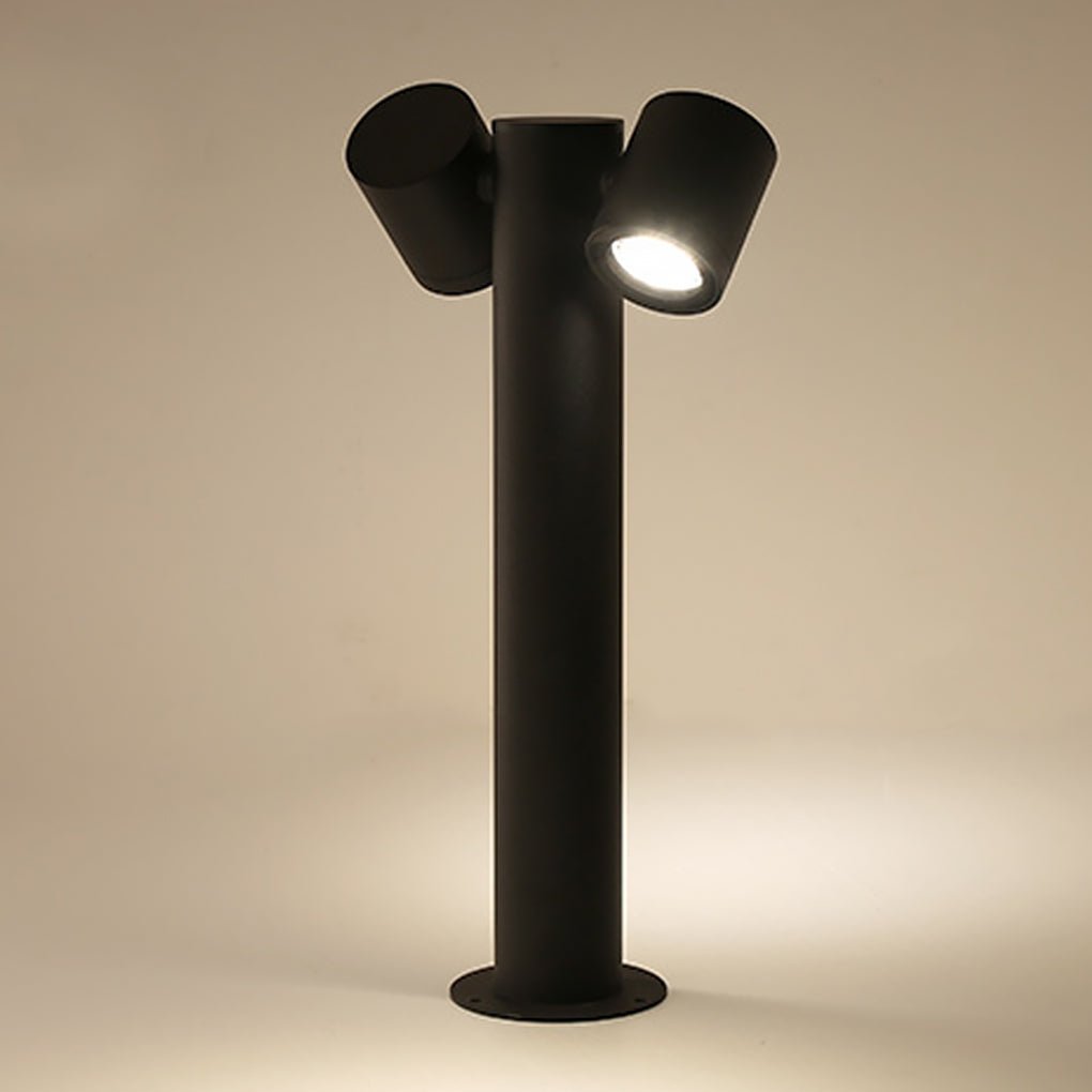 Adjustable Dual-Head Die-Cast Aluminum Bollard Light