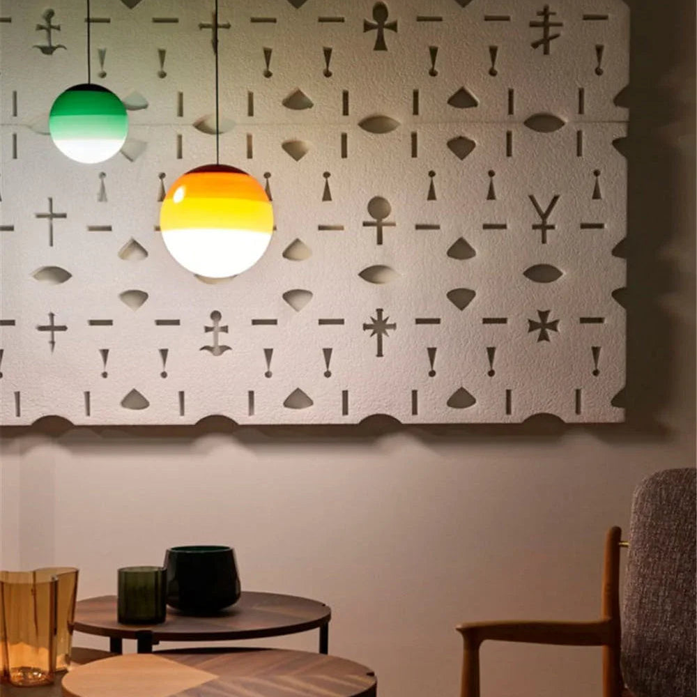 Adjustable Dual-Temperature Gradient Glass Pendant Light