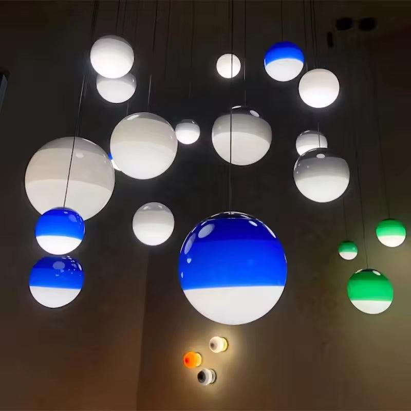 Adjustable Dual-Temperature Gradient Glass Pendant Light