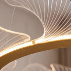 Adjustable Energy-Efficient LED Glass & Metal Chandelier