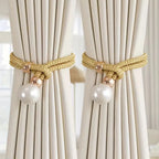 Adjustable Faux Pearl Curtain Tiebacks (2-Piece Set)