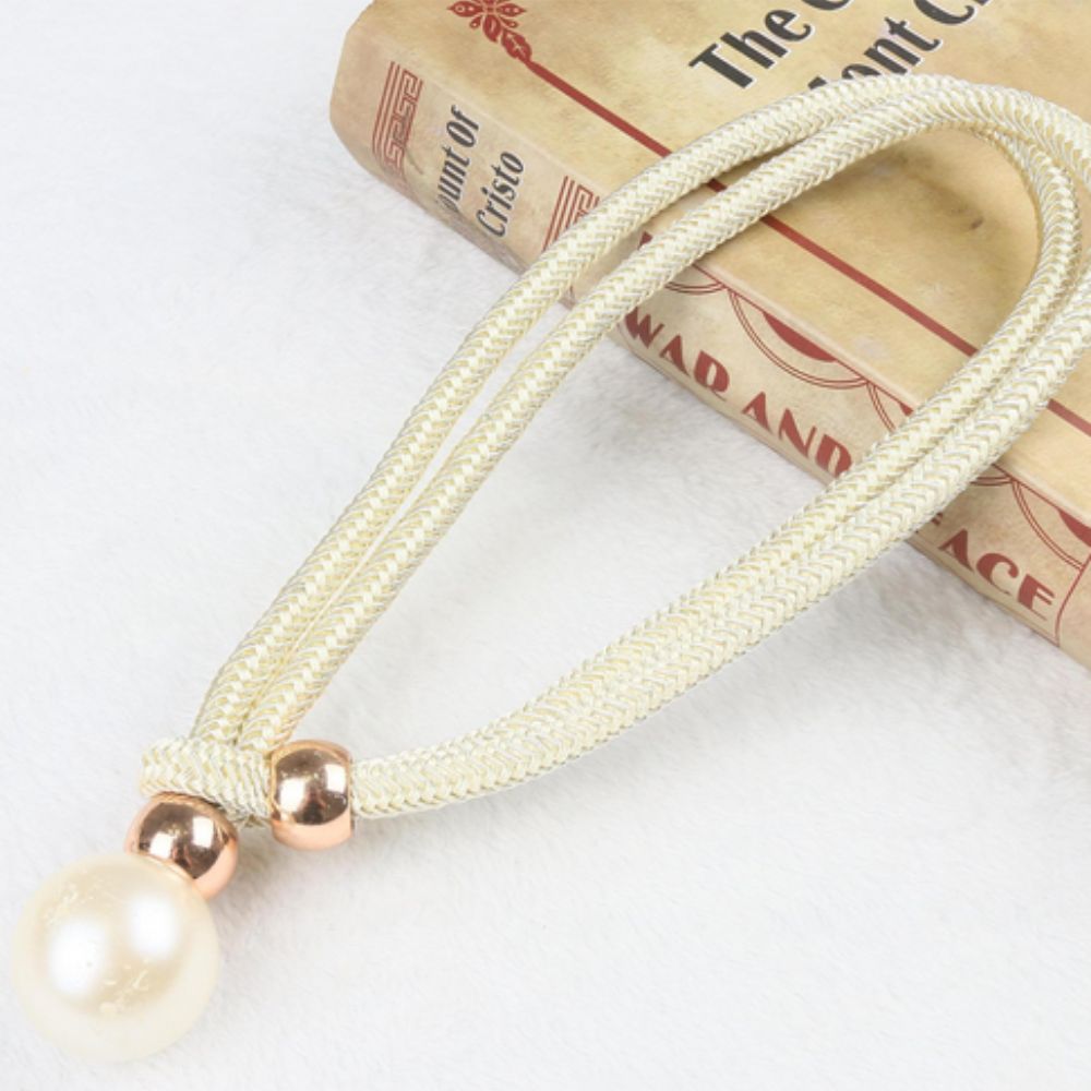 Adjustable Faux Pearl Curtain Tiebacks (2-Piece Set)