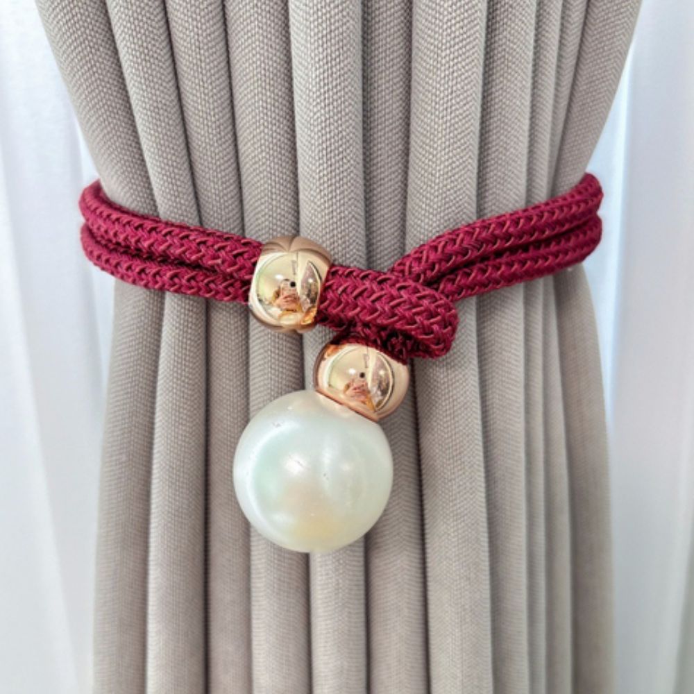 Adjustable Faux Pearl Curtain Tiebacks (2-Piece Set)