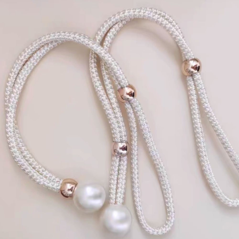 Adjustable Faux Pearl Curtain Tiebacks (2-Piece Set)