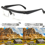 Adjustable Focus Glasses Dial-Adjustable Lightweight Polycarbonate Impact-Resistant Lenses