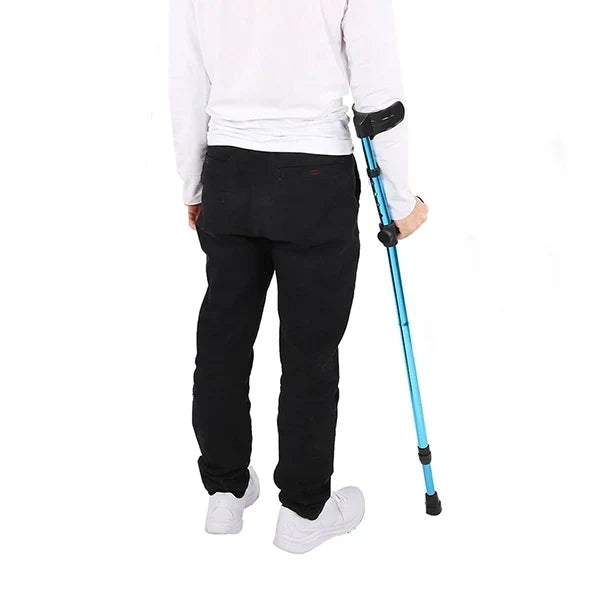 Adjustable Folding Crutch Ergonomic Grip & Non-Slip Tip