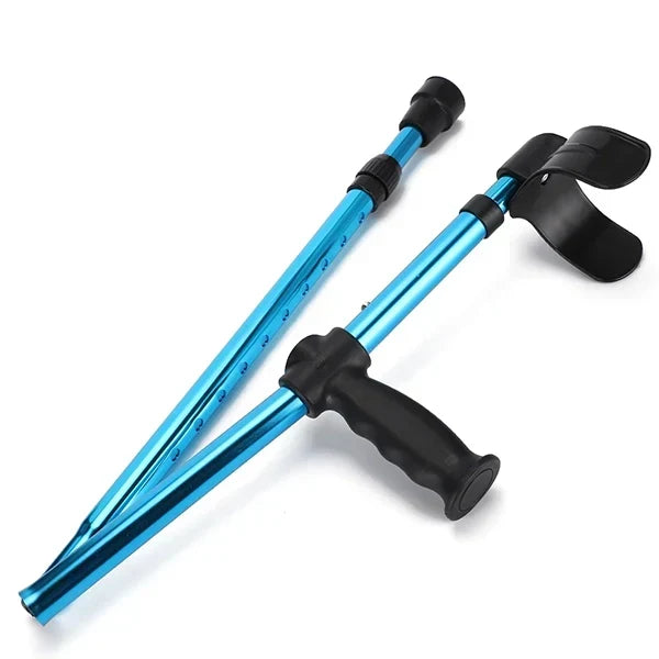 Adjustable Folding Crutch Ergonomic Grip & Non-Slip Tip