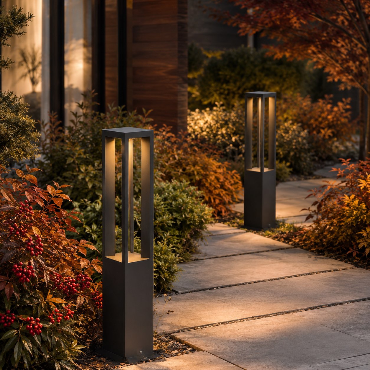 Adjustable Four-Beam Die-Cast Aluminum LED Bollard