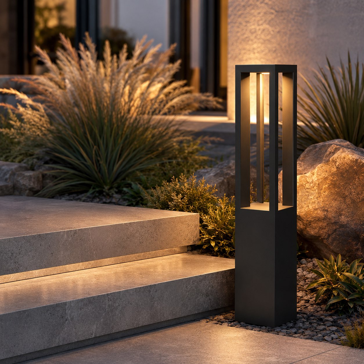 Adjustable Four-Beam Die-Cast Aluminum LED Bollard