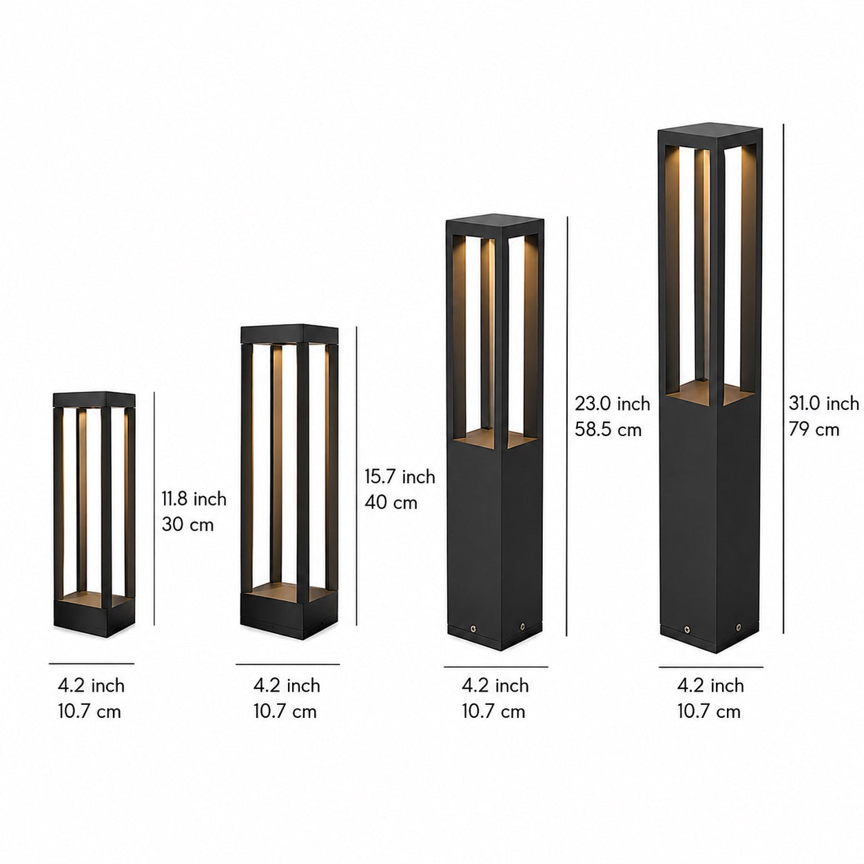 Adjustable Four-Beam Die-Cast Aluminum LED Bollard