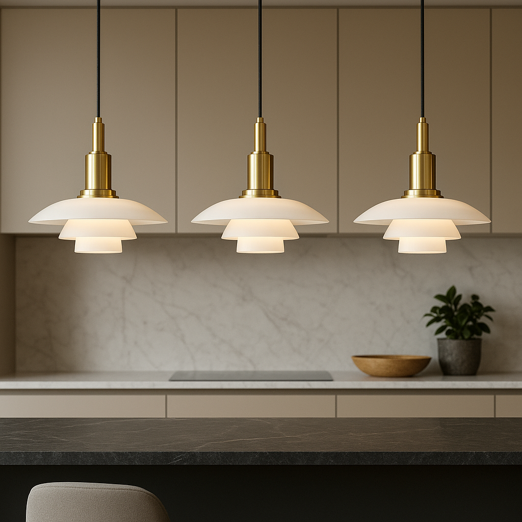 Adjustable Glass Stone LED Pendant Light