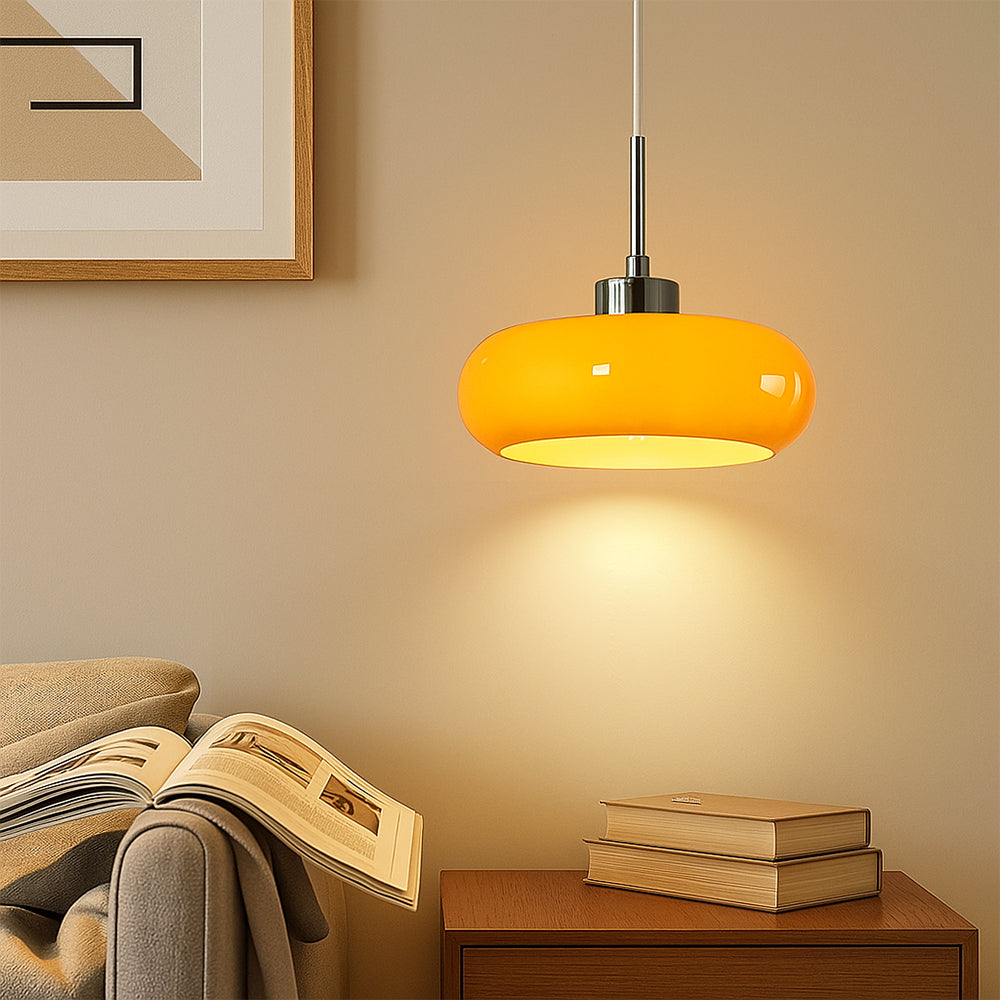 Adjustable Height Bauhaus Geometric Glass Pendant Light (E27 Compatible)